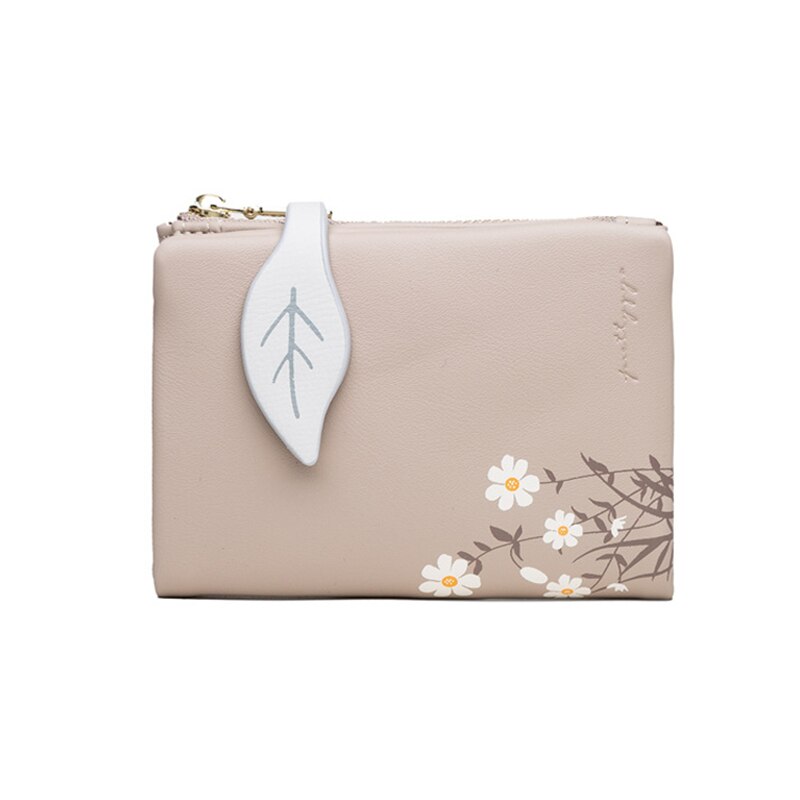 Dames korte portemonnee portemonnees leren portemonnee dames kaarthouder dames portemonnee clutch houder telefoontasje lief meisje: Lichtpaars
