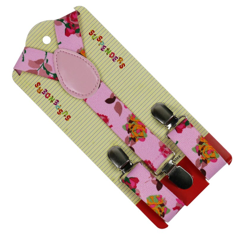 Winfox-Tirantes con estampado de flores para bebé, tirantes para chicos, elásticos, 2,5 cm de ancho