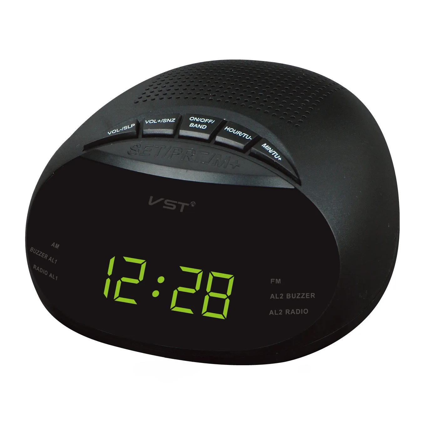 Clock Controlled AM FM Dual Channel LED Radio Alarm Clock Plug in Clock Radio Double Alarm Clock Consumer Electronics: green