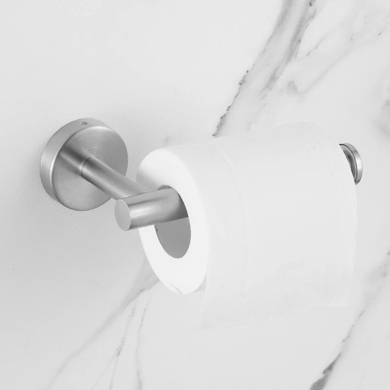 Silver Bathroom Hardware Set 304 Stainless Steel Towel Rack Toilet Paper Holder Liquid Soap Holder Towel Bar Toilet Accessories