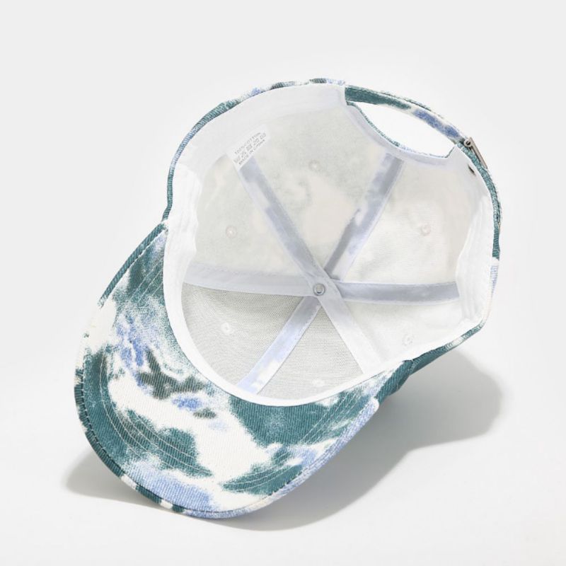 Katoenen tie-dye denim baseballpet heren en dames trend pet met klep zomer buiten vrije tijd zonnehoed
