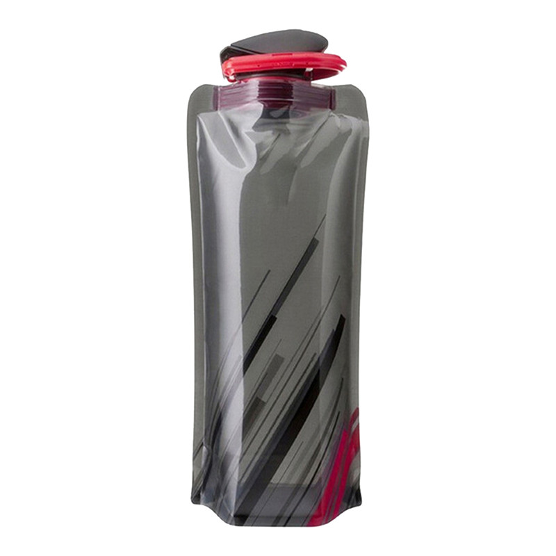 700ml Folding Water Bag Outdoor Water Bottle Travel Riding Sports Water Bag Compression Portable Folding Water Bag: Gray