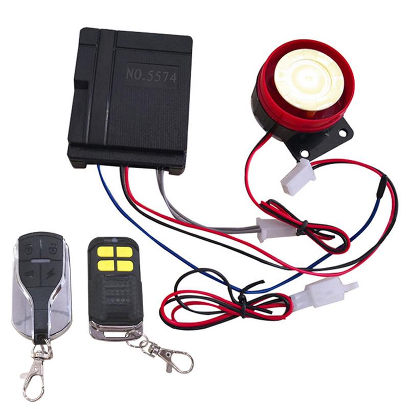 12V Universal Motorcycle Car Security Alarm System 125db Burglar Alarm Ultra Small Dual Remote Control Anti-theft Device