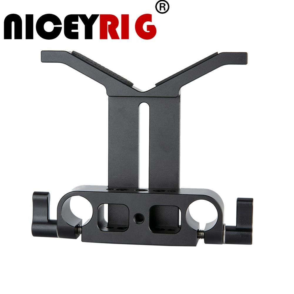 NICEYRIG caméra longue lentille Support hauteur réglable pour téléobjectif sur tiges de 15mm Support d'objectif universel pour suivre la mise au point