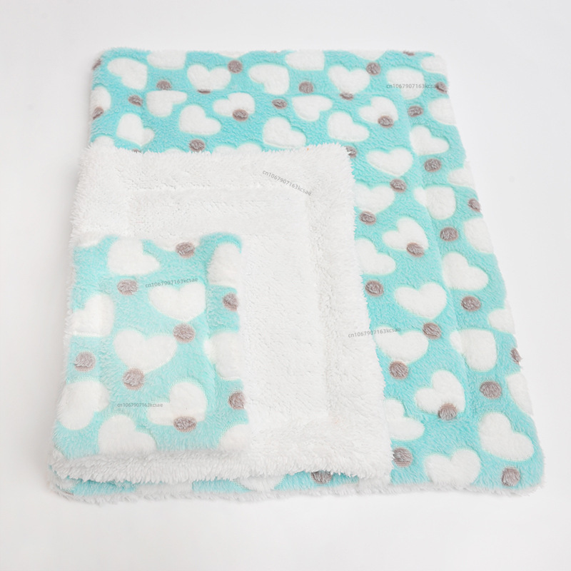 Estera para dormir para hámster, cama de conejo, cama para gato, manta gruesa de pelo suave, manta lavable para el hogar, manta con patrón cálido, suministros para mascotas: L / Marrón oscuro