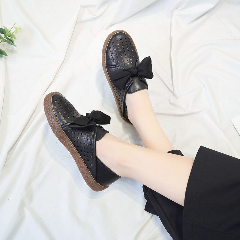 Cresfimix kvinnor höjd ökad svart rund tå pu läderskor dam avslappnad komfort anti-sladd fluga loafers  a6170