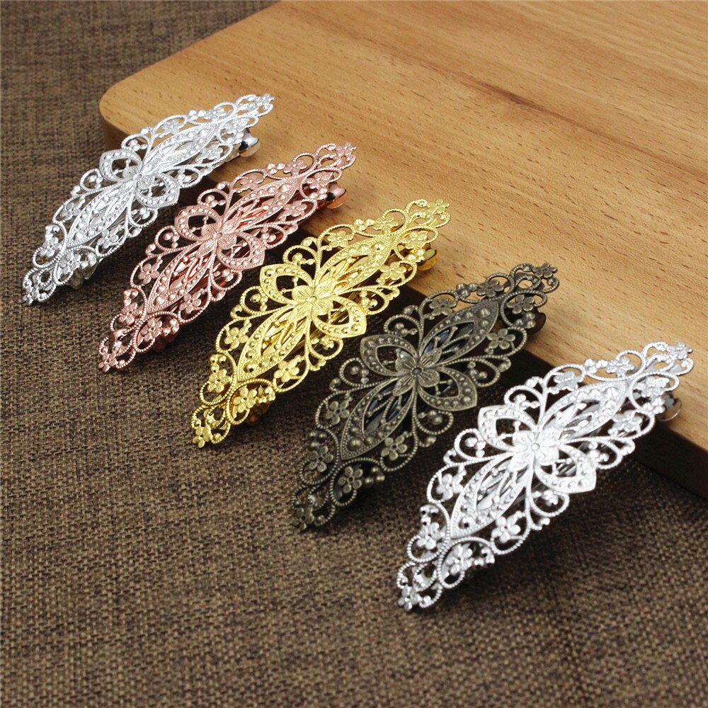 Pinzas para el pelo de de cobre, accesorios de flores, horquillas para el pelo para mujer, pasadores, horquillas para la cabeza, longitud del tocado 80mm, 1 unidad K06214