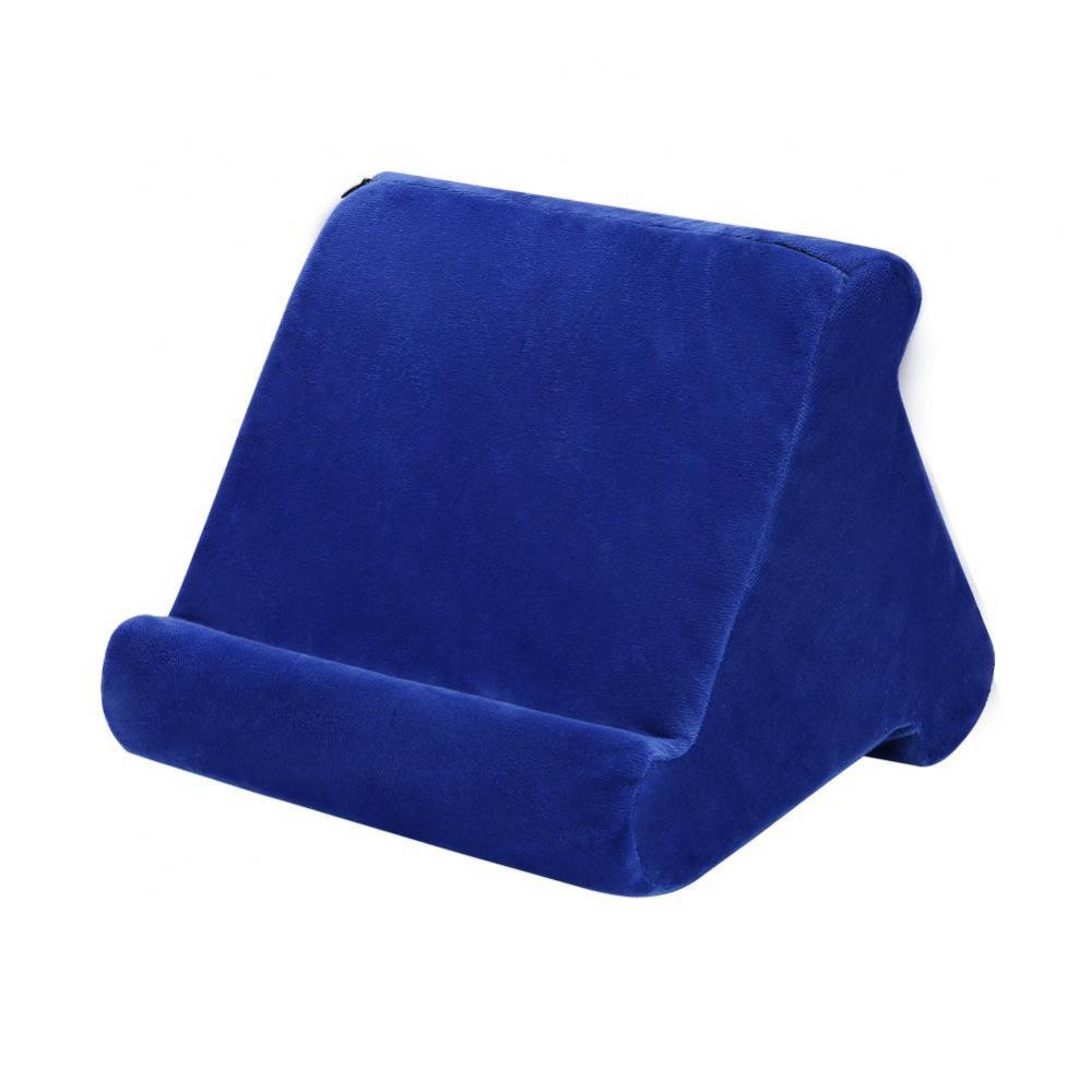 Tre-vinkel tablet læsepude stativ pude hvile støtte til ipad magasin vinkel justerbar tablet holder: Blå