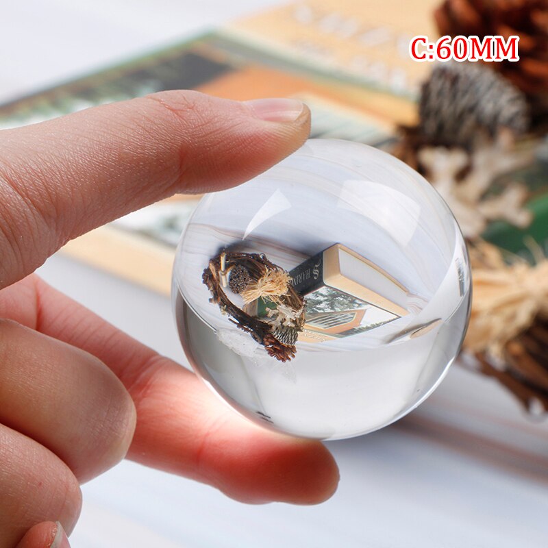 Crystal Ball Large Transparent Crystal Ball Lucky Rainbow Photo Crystal Ball: C