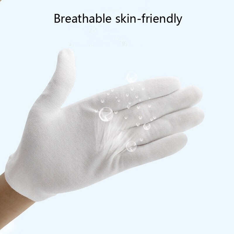 Katoenen handschoenen, 2 swarz, beschermende van 100% katoen, Zachte tricoth skincare, uv nagels, cotton gloves