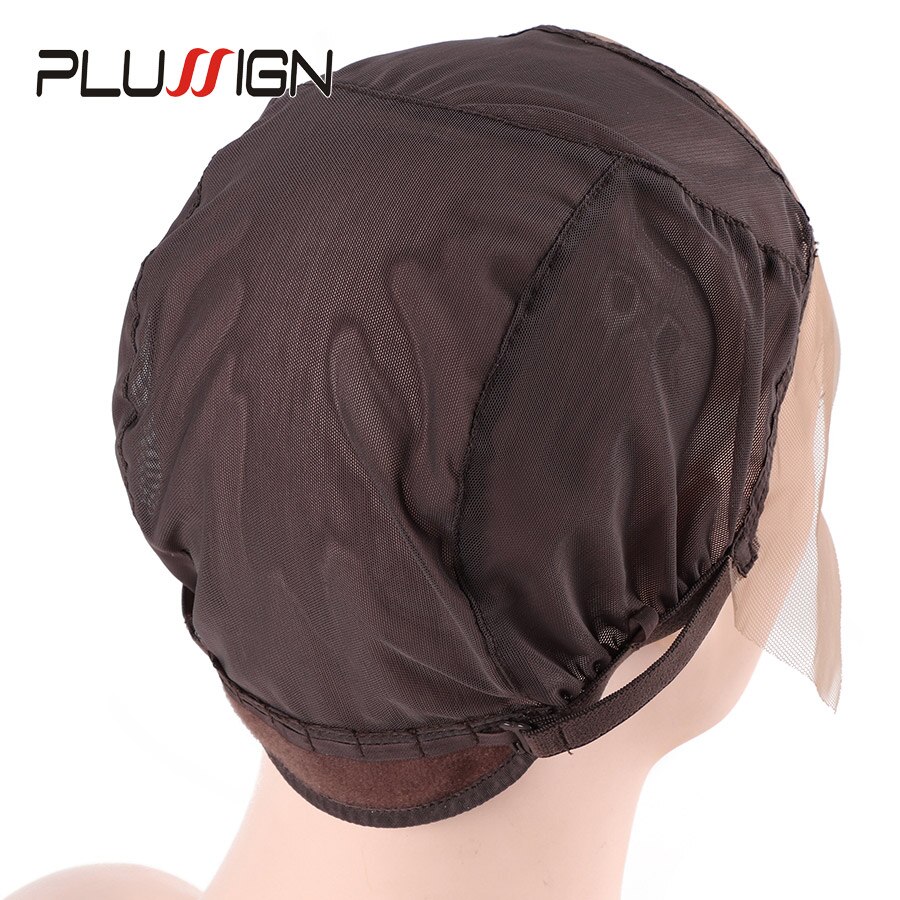 Plussign 1Pcs Ventilated Wig Cap Transparent 13*4 Swiss Lace Wig Cap For Diy Making Wigs With Adjustable Straps Average Size