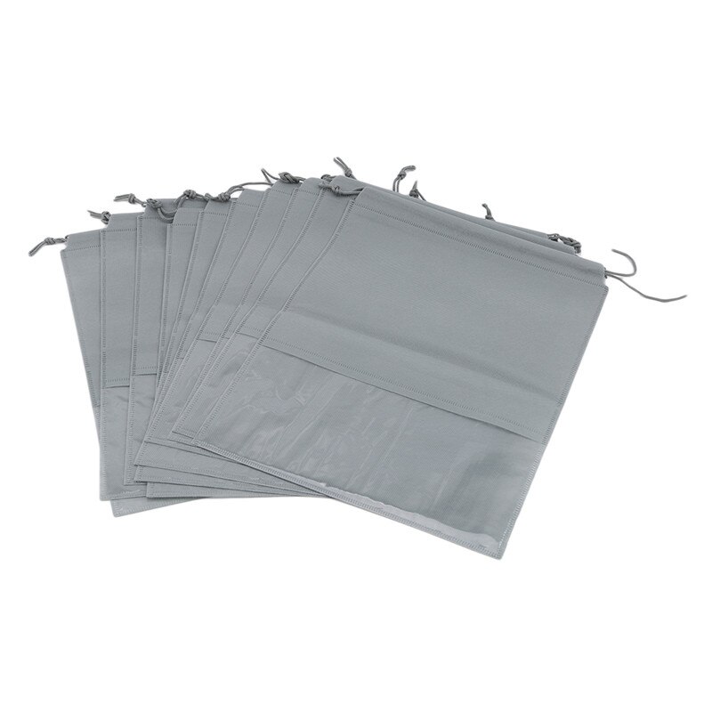 Waterdichte schoenen organizer tas, reistas, draagbare schoenen opbergtas, trekkoord tassen, dolap organizer 10 stuks, tas: Grijs / S