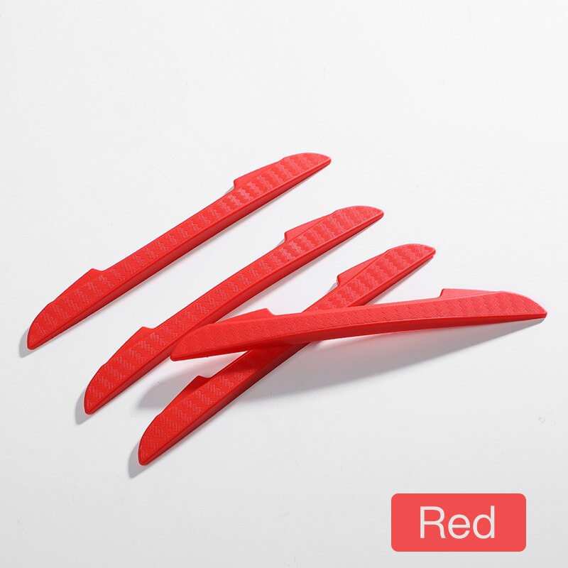 KUULAA 4Pcs Car Anti-Collision Strip Car Door Guard Protector Door Edge Trim Guards Styling Moulding Anti-Scratch Sticker: Red