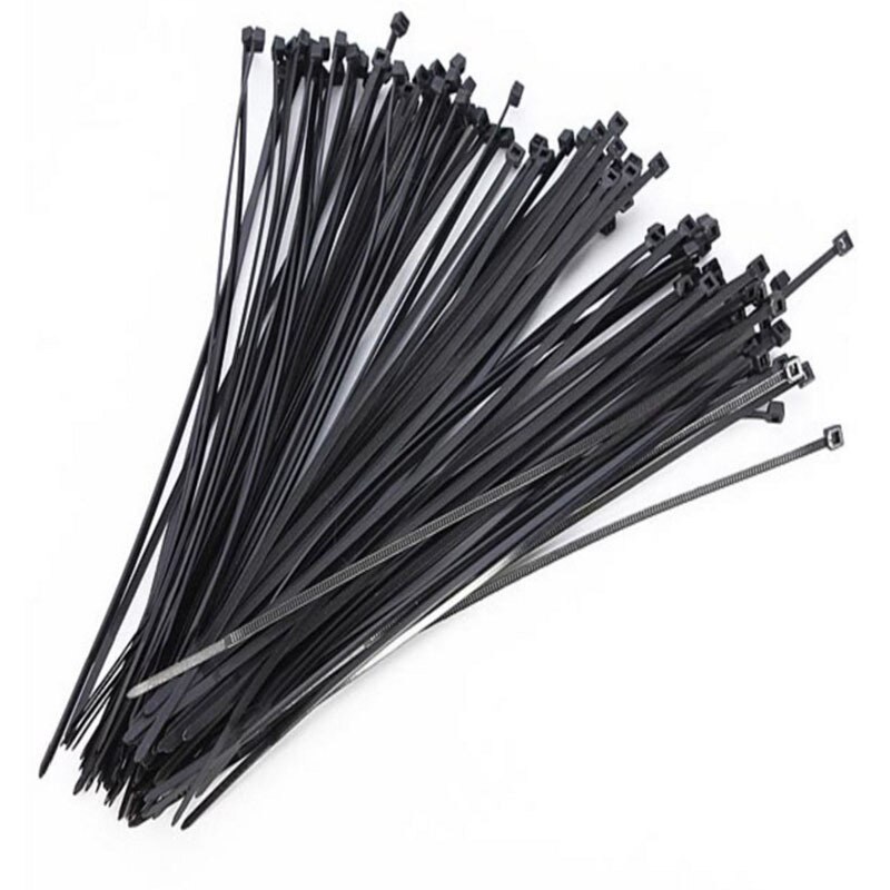 Black and White Self-locking Nylon Cable Ties Plastic Cable Ties 3*100*3*200 Industrial Cable Ties Fixing Ring 200pcs: Sent at random / 3X150