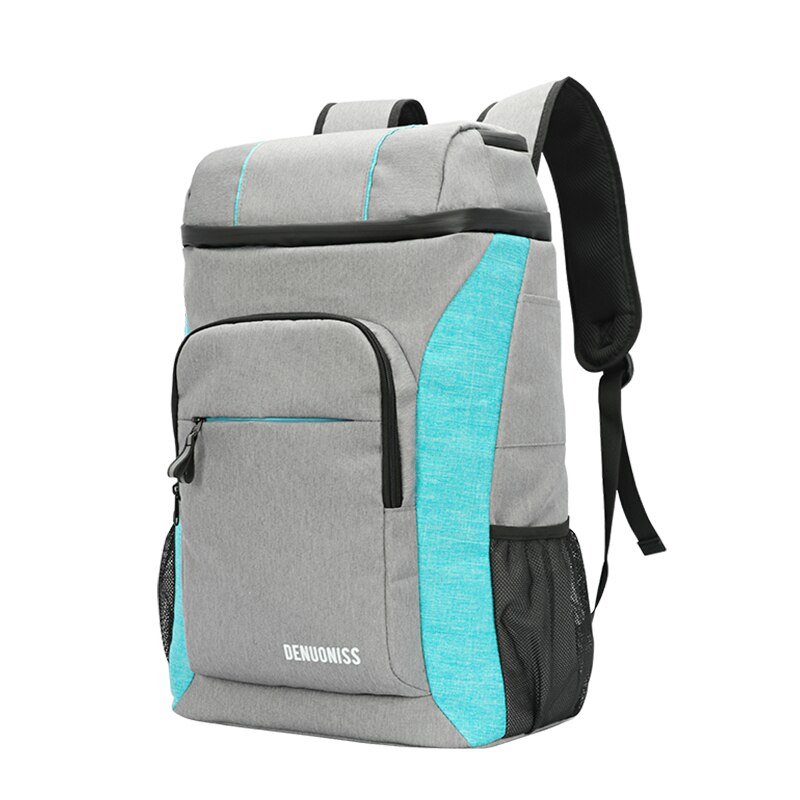 DENUONISS aislamiento gran bolsa Thermo caja para almuerzo o pícnic aislamiento fresco mochila hielo fresco portador térmico bolsos de hombro: 405-Gray