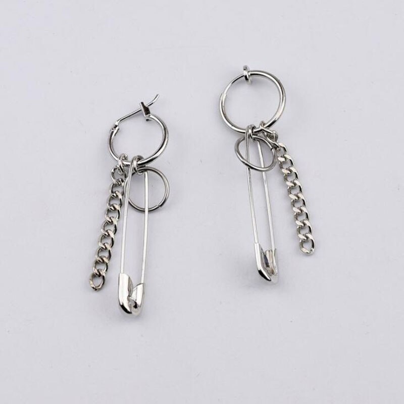 Gothic Punk Stil Band Übertreibung Stift Anhänger Ohrringe Tibetischen Silber Clip Unise e mädchen junge Schmuckstück Für Party ästhetische zubehör