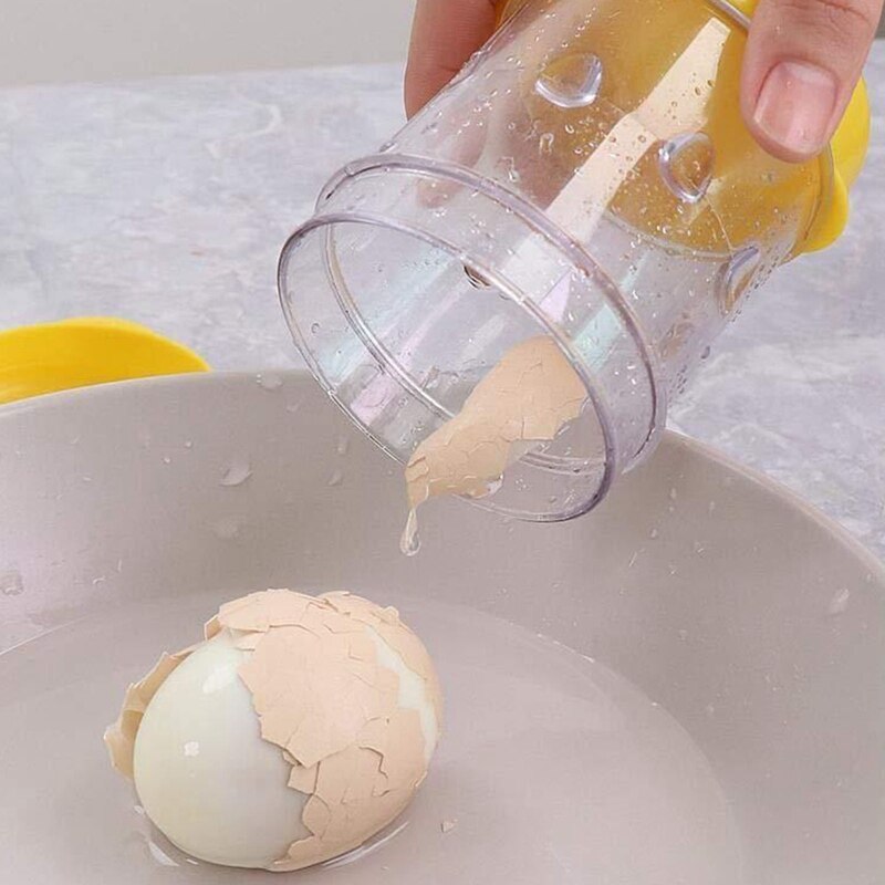 1 stk håndsving automatisk ægskaller kogt ægskræller ægværktøj ægskal separator køkkenudstyr skrælning