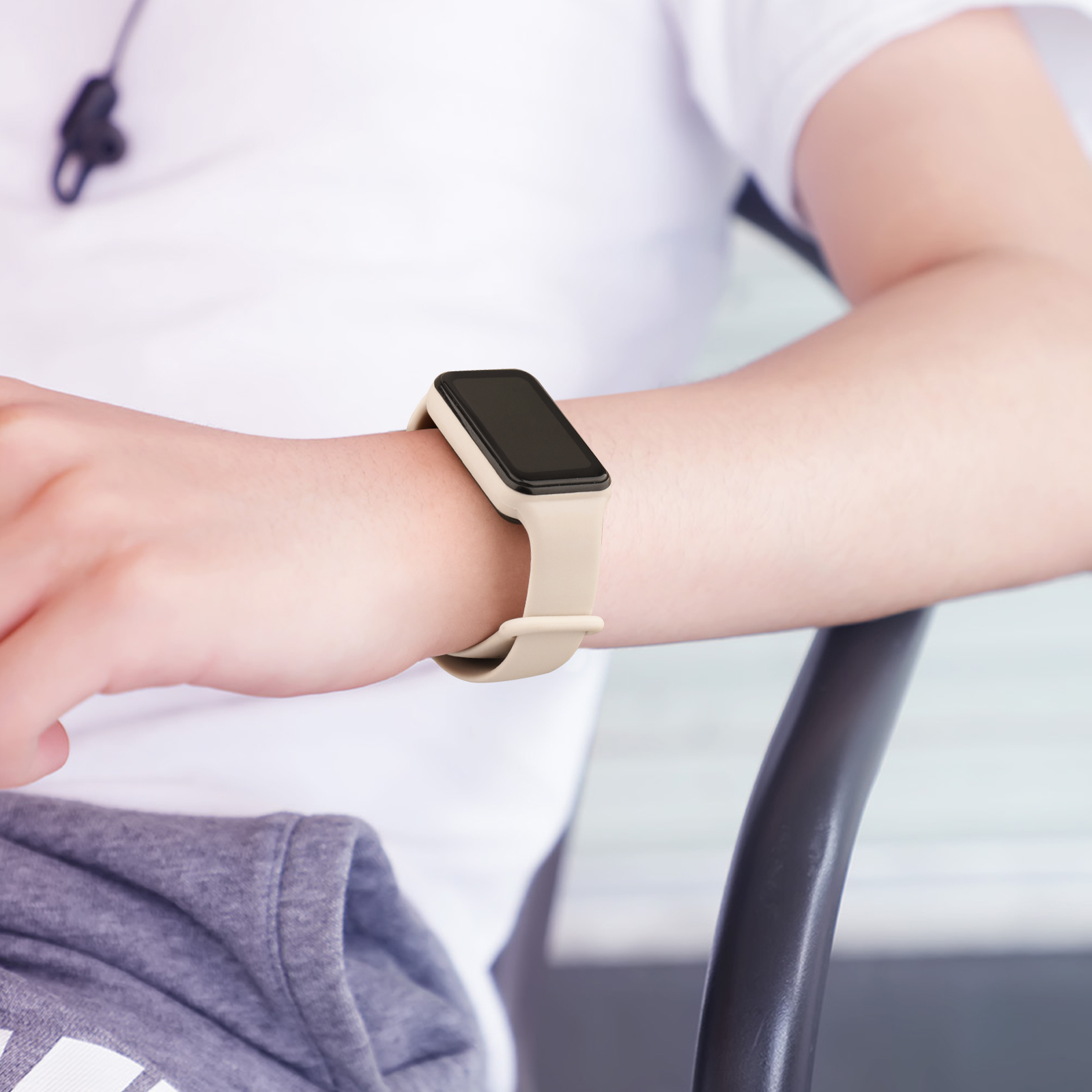 Correa de silicona suave para Huami Amazfit Band 7, pulsera ajustable, repuesto de correa de reloj para Huami Amazfit Band 7
