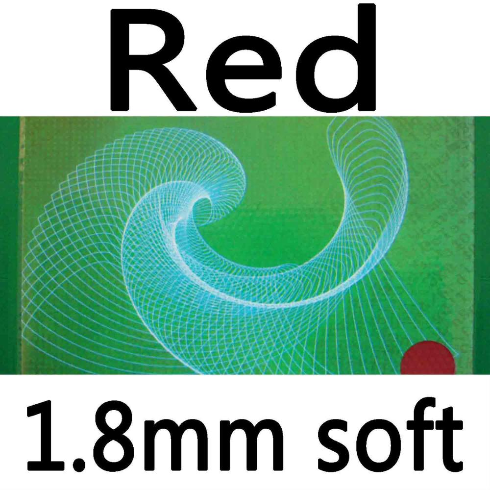 Sanwei ghost kort pips-out bordtennis / pingponggummi med svamp: Rød 1.8mm myk