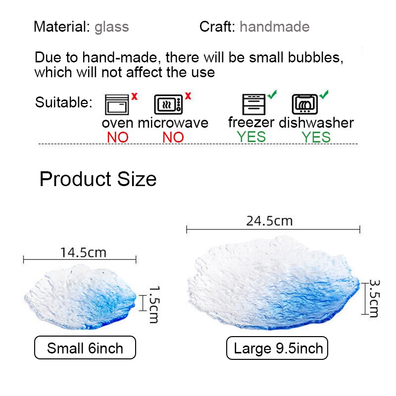 Salad Plates Glass Food Dishes For Serving Dinner Dessert Full Plate Sets Cake Dinnerware Tray Kitchen Eco-friendly Tableware