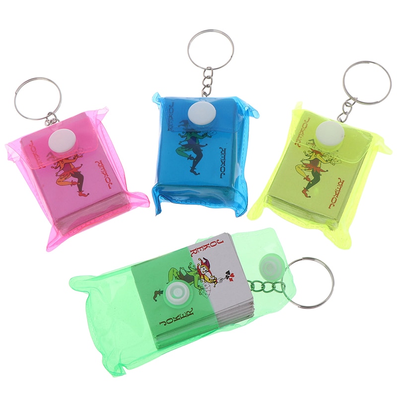 1Pc 4*3Cm Sleutelhanger Draagbare Mini Speelkaarten Kleine Board Game Sleutelhanger