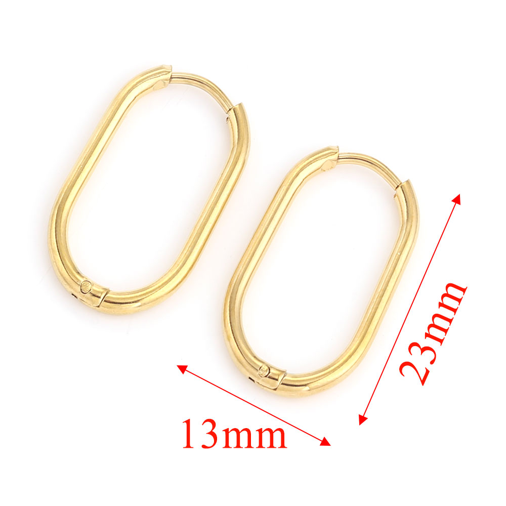 Pendientes de aro de acero inoxidable para mujer, joyería para Piercing, aro para prevenir alergias, joyería al por mayor, 6 uds.: Color amarillo dorado claro