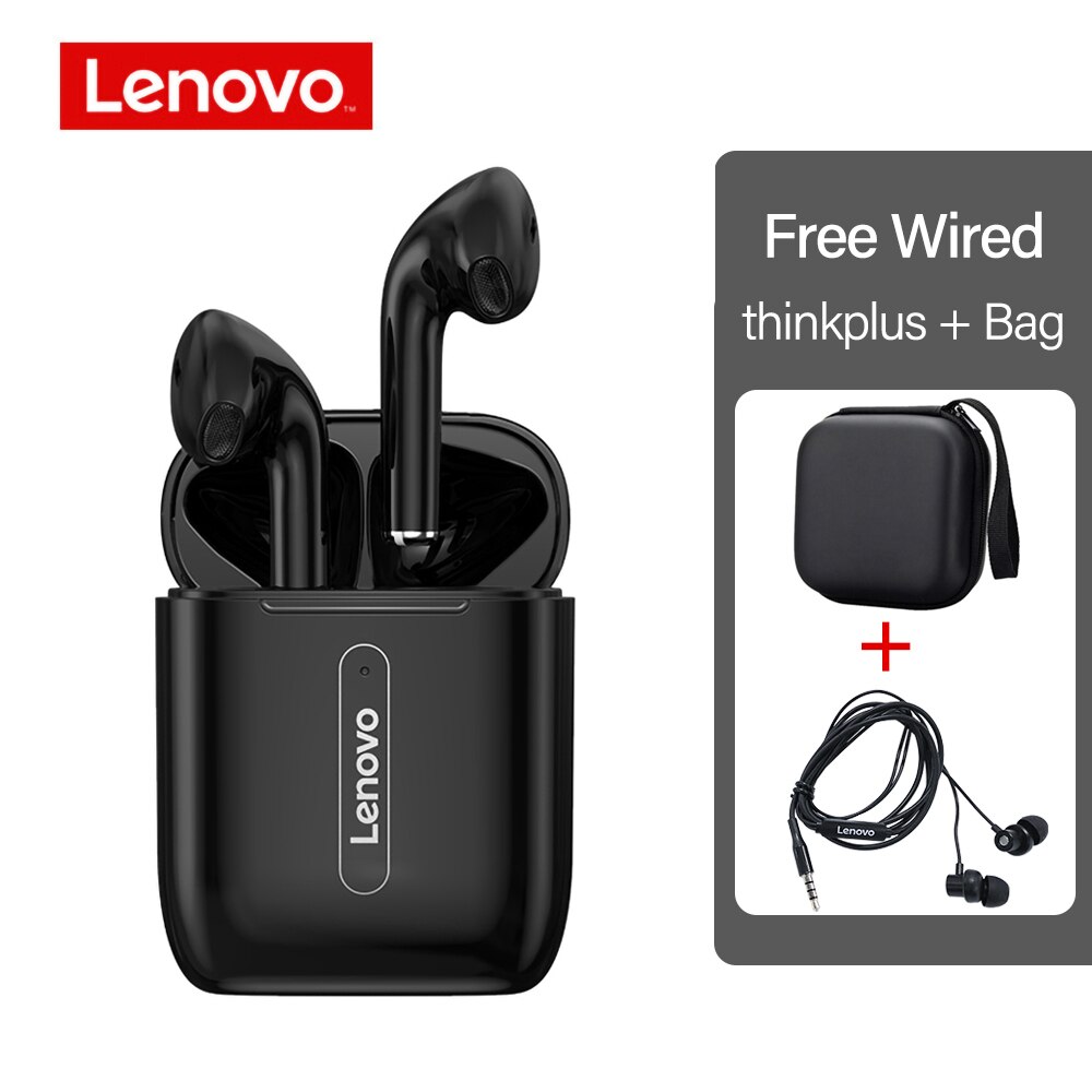 Lenovo-auriculares inalámbricos X9 con Bluetooth 5,0, cascos deportivos a prueba de sudor con Control de dos toques, HD, para Android e iOS: black with all