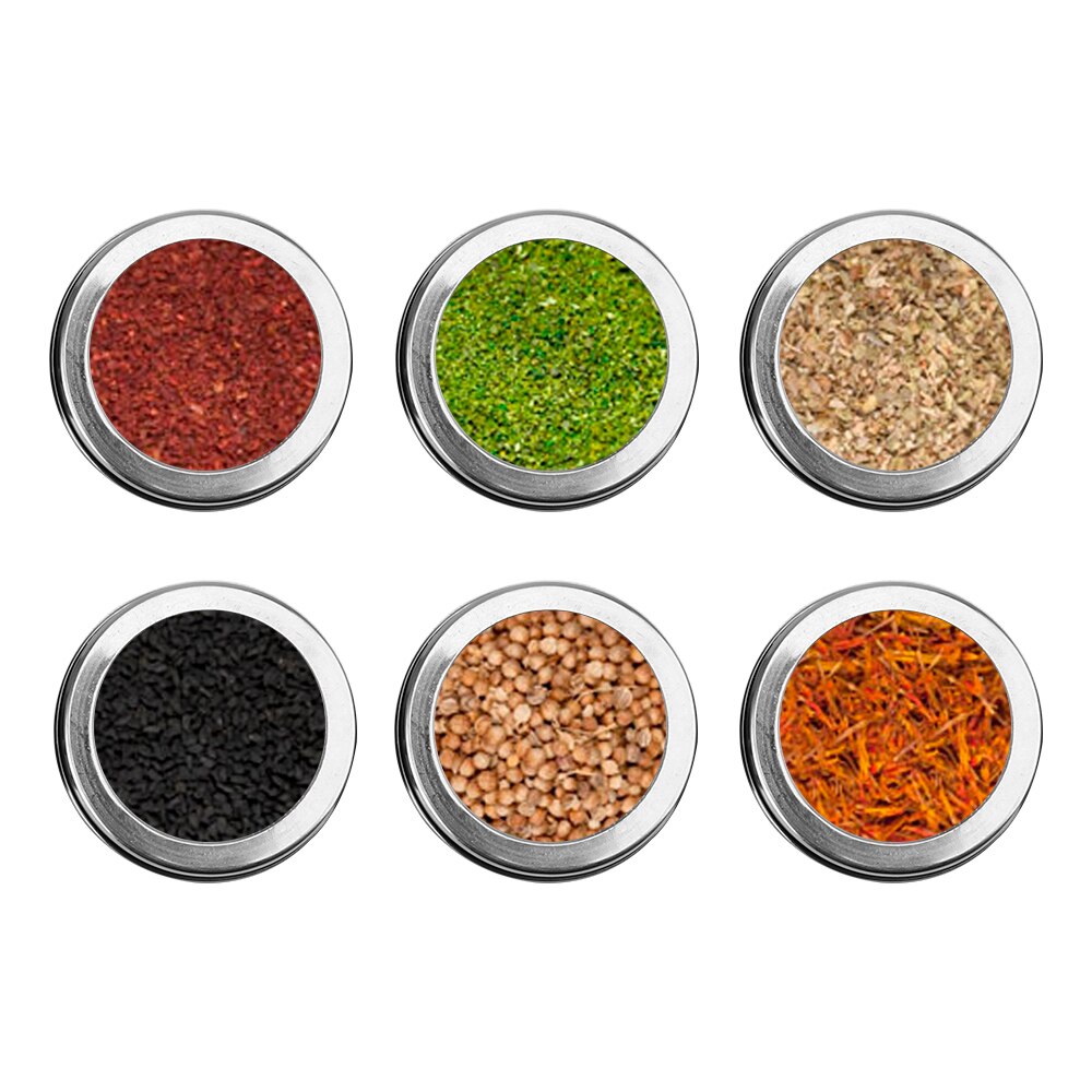 HILIFE With Stickers Magnetic Spice Jar Set Spice Tins Spice Storage Container Pepper Seasoning Sprays Tools Stainless Steel
