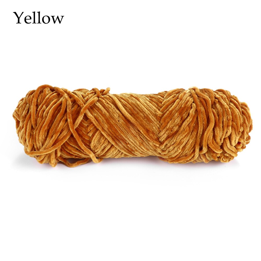 100g Hand geweven Garen Fluwelen Garen Getexturiseerde Polyester Gemengd Katoen Suggereren DIY trui sjaal lijn 4 MM- 5 MM Breien Garen Hand: Geel