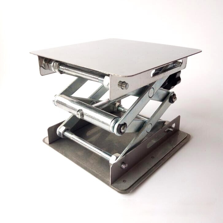 Stainless Steel Lift Table Adjustable Woodworking Lab Stand Table Rack Lifting Platform Scissor Lifter Elevator Benches 10x10cm