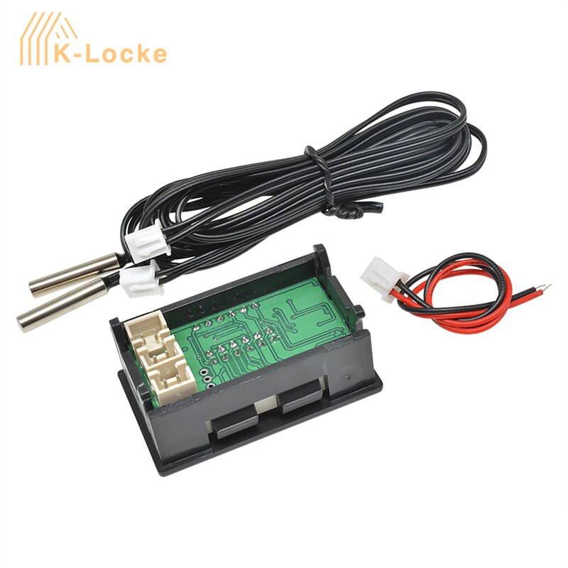 DC4-28V doppio Display a LED termometro digitale metallo impermeabile doppia sonda sensore di temperatura rilevatore Tester Monitor