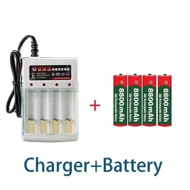20PCS AAA 8800 mah rechargeable battery AAA 1.5 V 8800 mah Rechargeable Alcalinas drummey +1pcs 4-cell battery charger: WHITE