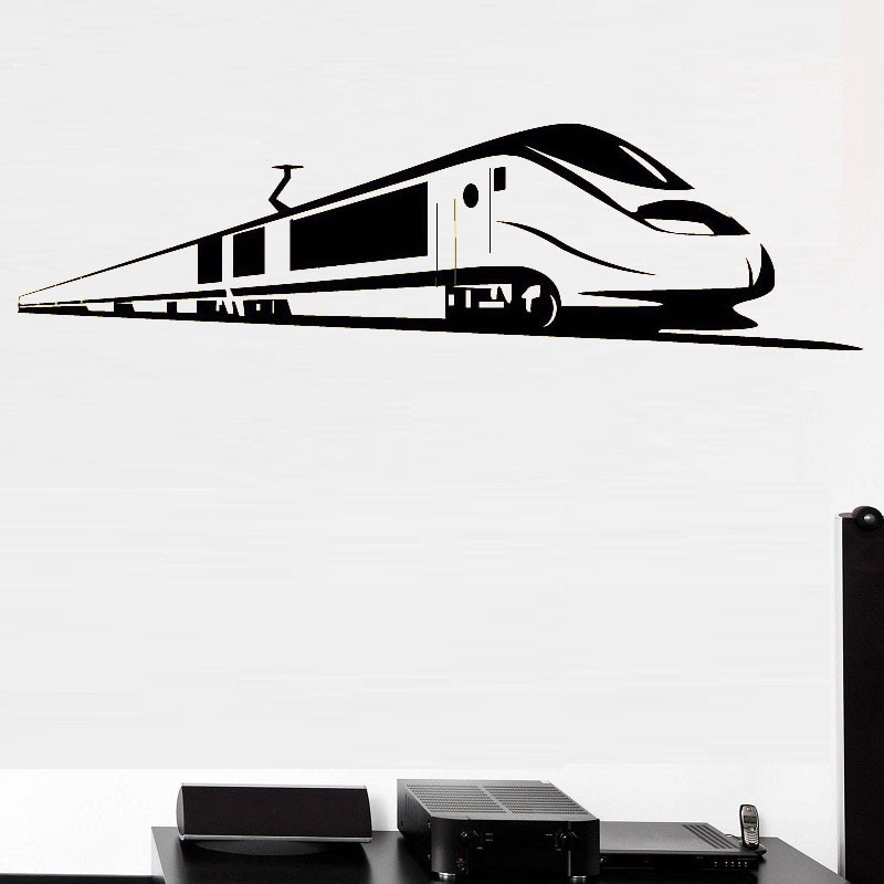 Bullet High-speed Rail Train Wall Stickers Home Decoration Detachable Living Room Poster Living Room Bedroom Decal PW22