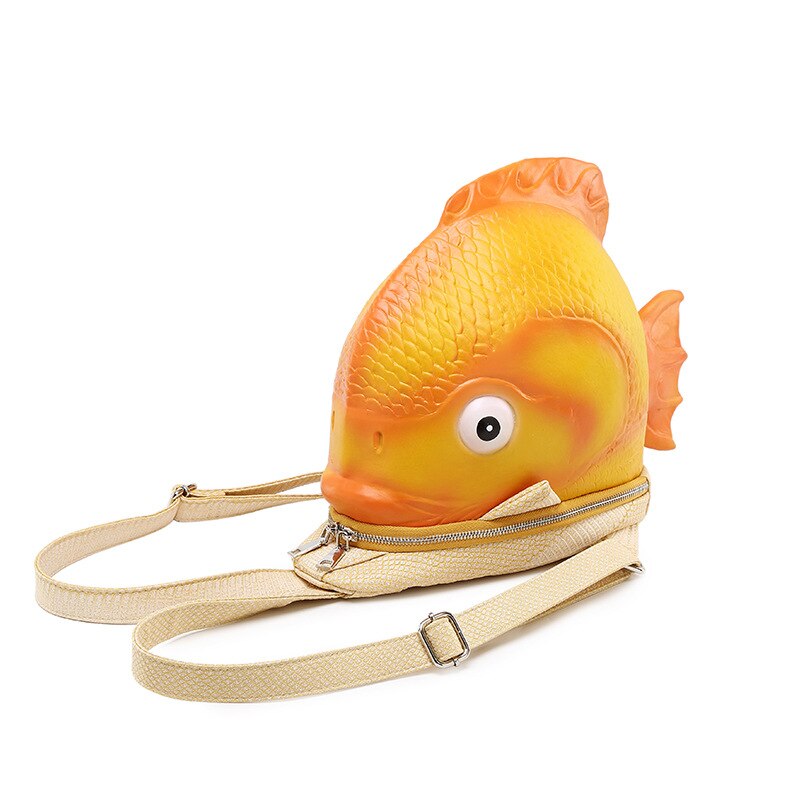 3d fisk rygsæk skuldertaske personlighed held og lykke fisk rygsække mænd og kvinder sjov sød kæledyr taske: Default Title
