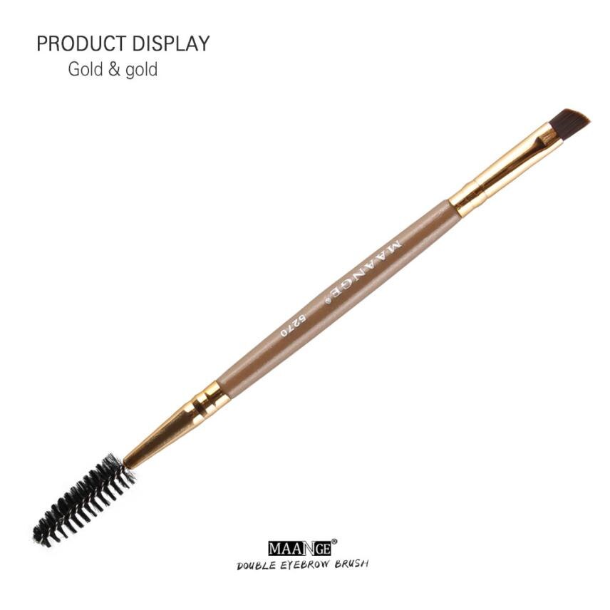 MAANGE 1PC pinceau de maquillage sourcils manche bois Double face sourcil plat angle pinceaux de maquillage brochas para maquillaje maquiagem 43: A