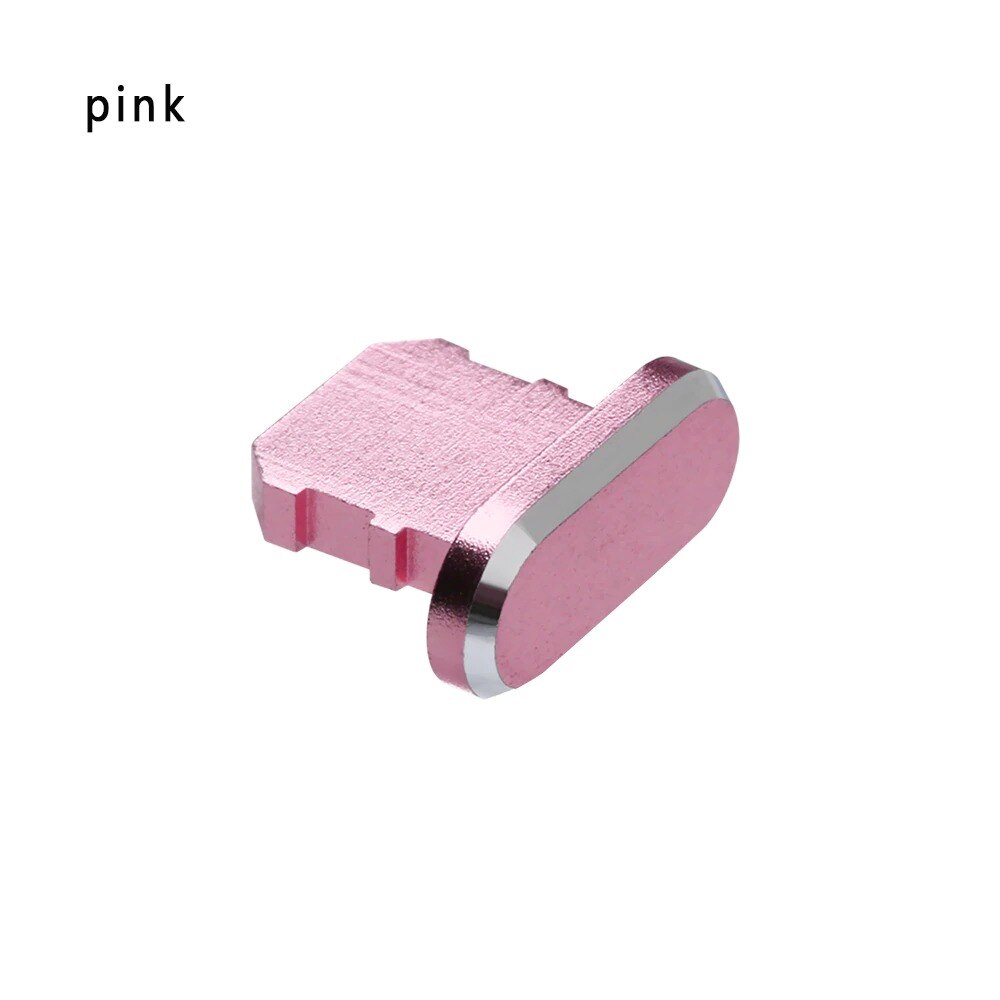 1PC Bunte Metall Anti Staub Ladegerät Dock Stecker Stopper Kappe Abdeckung für iPhone X XR Max 8 7 6S Plus Handy Zubehör: Pink