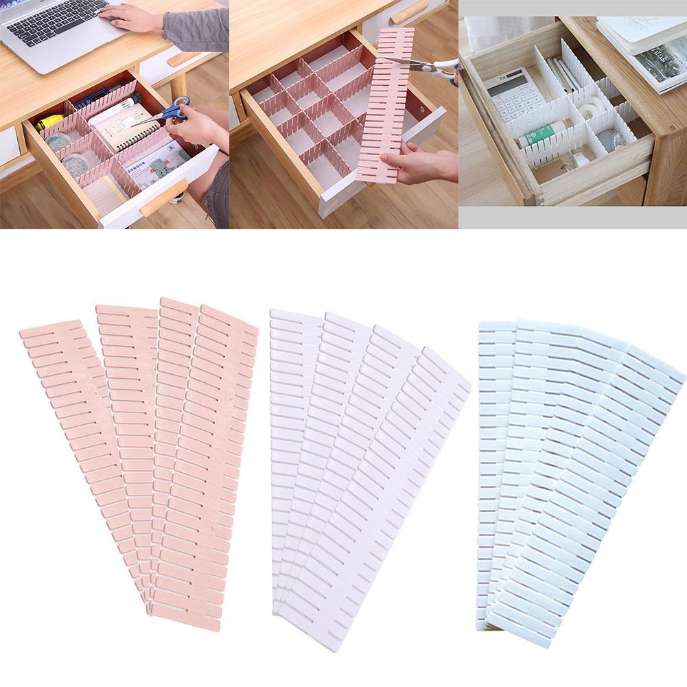 Adjustable Plastic Drawer Divider DIY Storage Shelves Partition Division Combination Free Space-saving Tools Board Househol R3R4