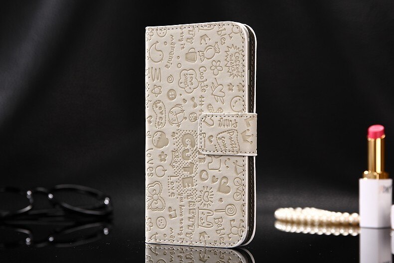 Capa de couro da aleta para bq 5540l rápido pro carteira titular do cartão telefone habitação: white