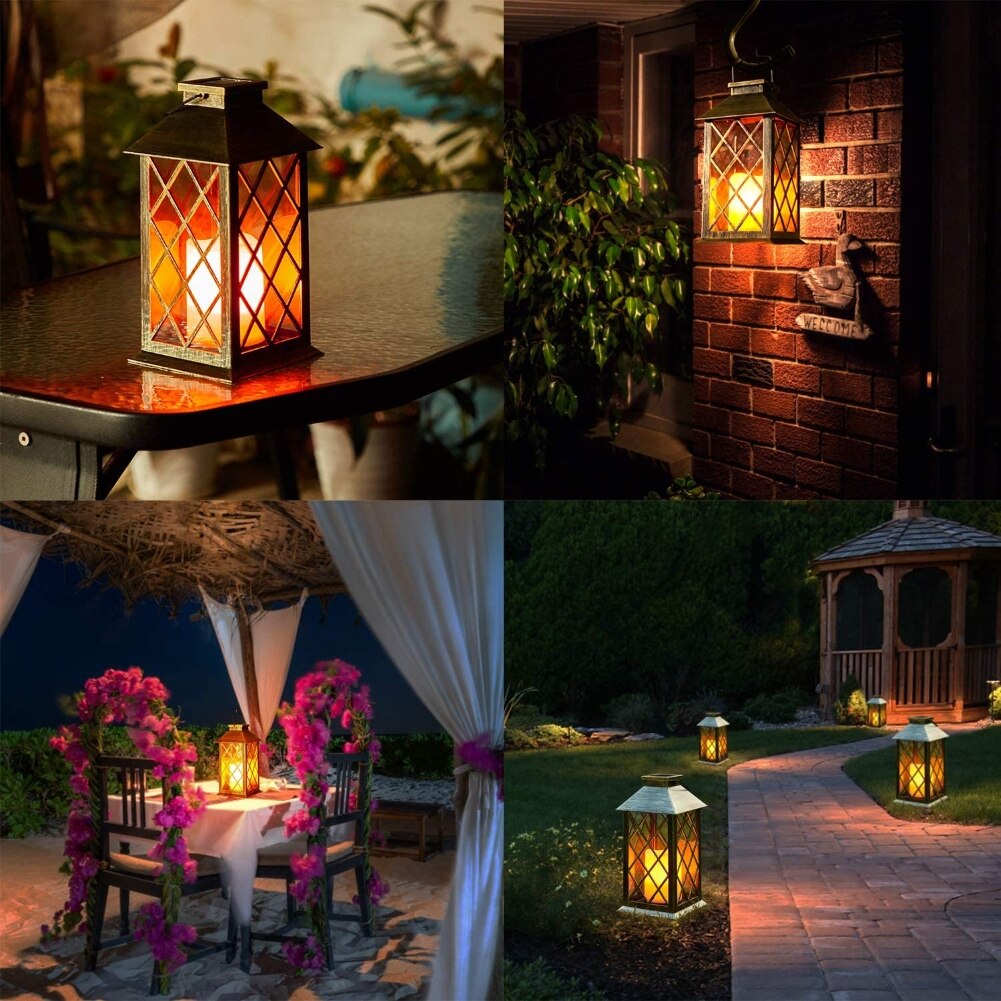 Outdoor IP55 Waterproof LED Candle Solar Lantern Garden Yard Decorative Lamp