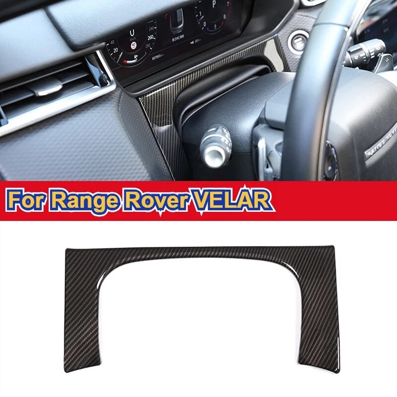 Car Accessories for Land Rover Range Rover VELAR Carbon Fiber Texture Dashboard Decoration Frame Cover Trim