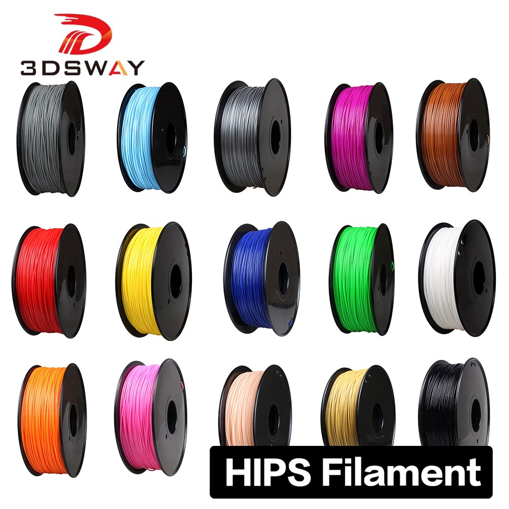 3dsway-filamento HIPS de plástico para impresora 3D, Material Reprap Makerbot de , 1,75mm, 1kg