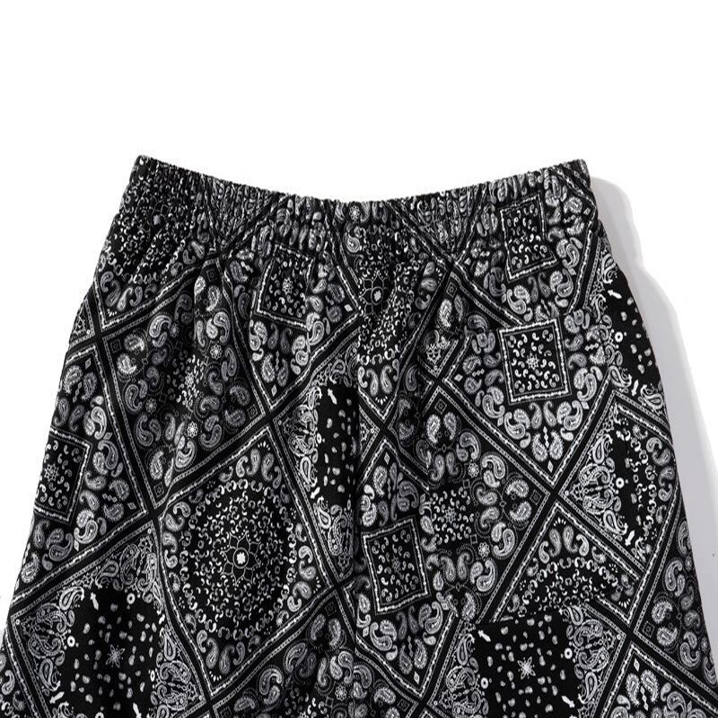 ELKMU – short à motif Bandana Paisley, Streetwear Harajuku, d&#39;été, Hip Hop, bas, taille élastique, HE917
