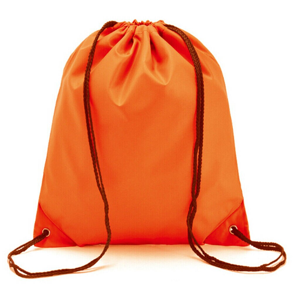 estilo! Mochila con cordón ajustable de poliéster para hombre y mujer, saco con cincha para el gimnasio, saco con cincha, bolso para el gimnasio y la escuela.: Naranja