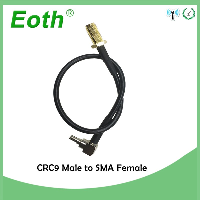 2pcs 3G HUAWEI modem adapter SMA Female Jack nut Switch CRC9 Right Angle pigtail cable RG178 15CM 6" Adapter