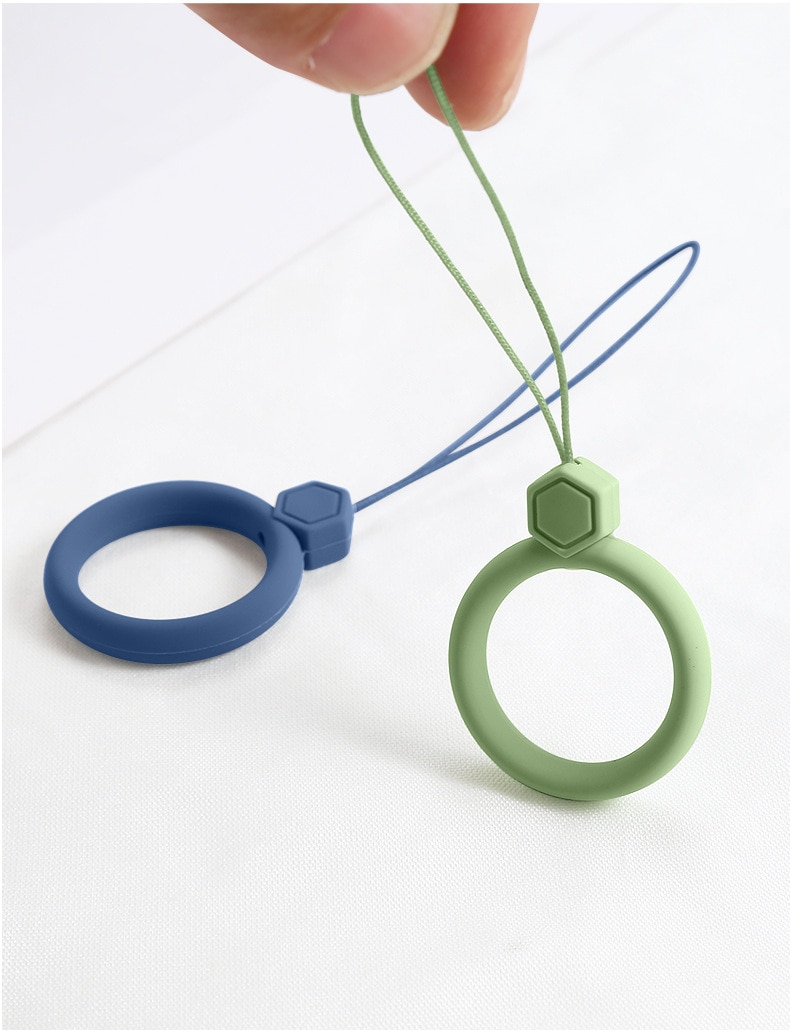 Willekeurige Kleur Siliconen Gel Ring Strip + Case Voor Iphone Draadloze Bluetooth Hoofdtelefoon Ring Lanyard