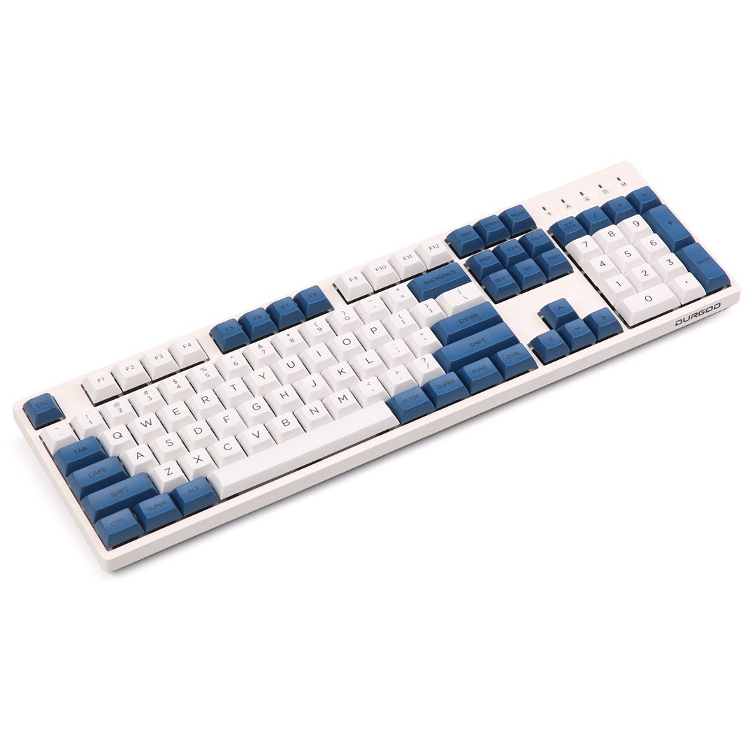 Kbdfans dsa pbt blå og hvide keycaps sæt 145 nøgler