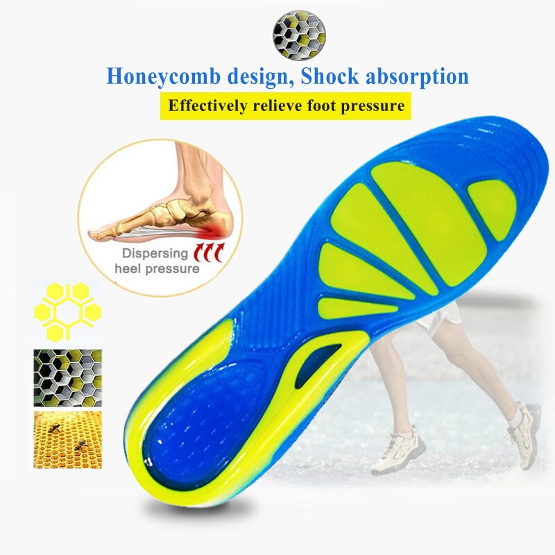 EiD Silicone Non-Slip Gel Soft Sport Shoe Insoles Massaging Orthopedic Insole Foot Care For Feet Shoes Sole Shock Absorption Pad
