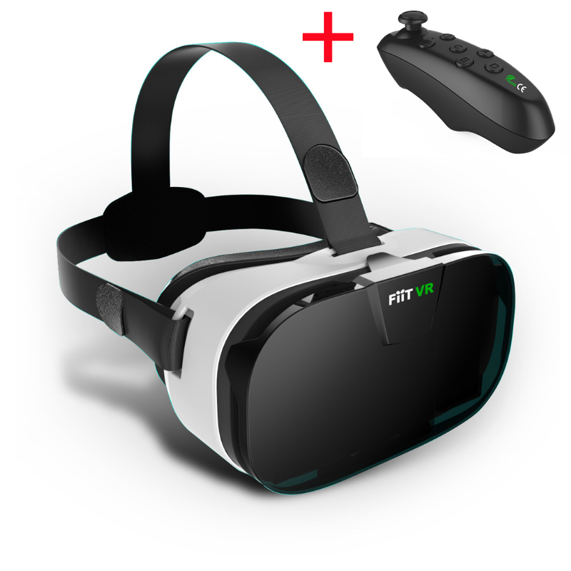 FIIT 2N VR Gläser Headset 3D Kasten Virtuelle Realität Brille Handy, Mobiltelefon 3D Video Helm für 4,0-6,5 Zoll Telefon Clever Bluetooth Controll: VR mit Regler A