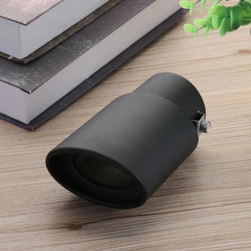 Silenciador de escape Universal para coche, punta de tubo de acero inoxidable, revestimiento cromado, accesorios para coche, color negro, 58mm