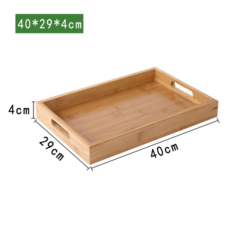 Bamboo Wooden Rectangular Tea Tray Solid Wood Tray Trays Serving Tray Kung Fu Tea Cup Tray Wooden Hotel Dinner Plate: 2XL
